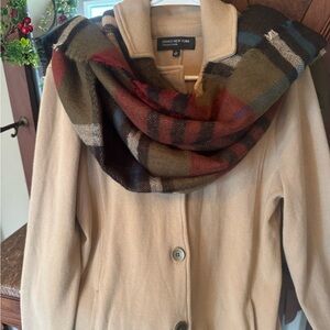 Jones New York Tan Knitwear and Fall scarf